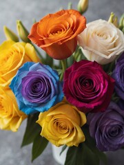 Fototapeta premium bouquet of colorful roses