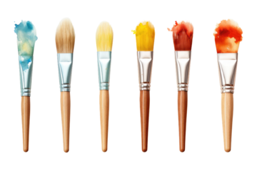 Rainbow Symphony: A Brushstroke of Color on White or PNG Transparent Background.