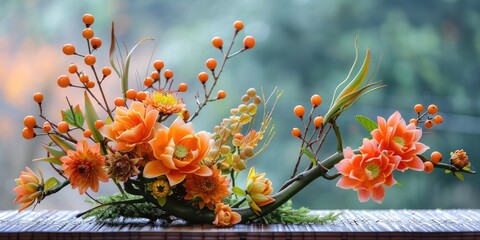 orange flower arrangement