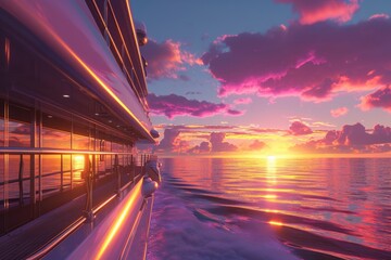 luxury sunset cruise. generative ai