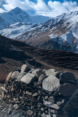  Landscape with snow. The Himalayas are stunning especially when the visibility is good which is usually the case after the monsoon - in the autumn and in the winter months. It's freezing though.