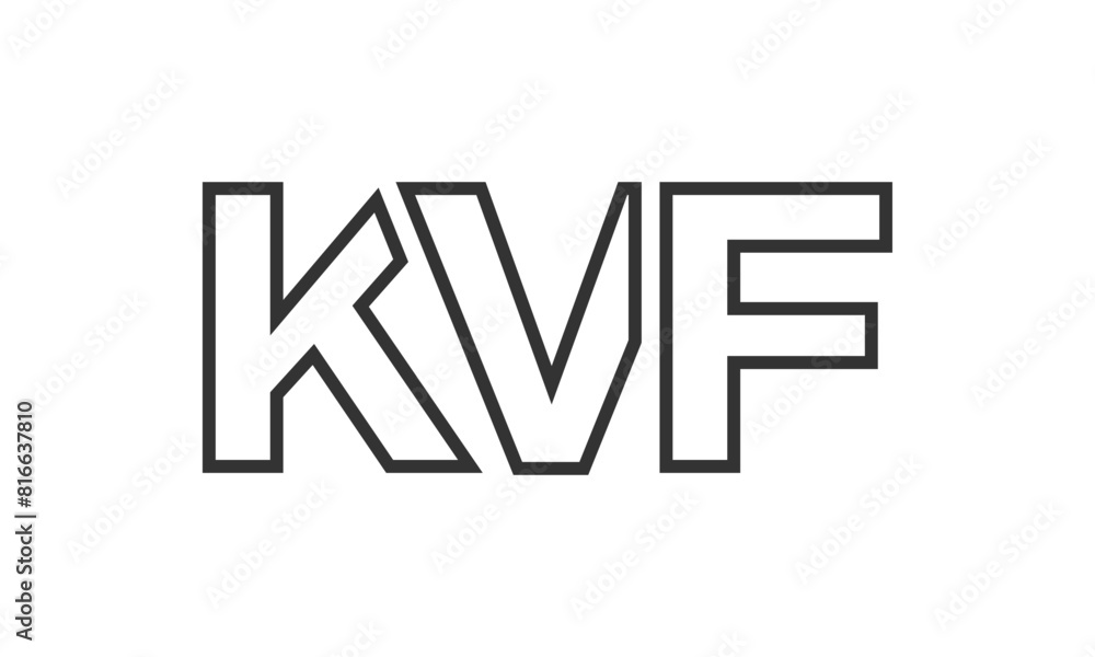 Poster kvf logo design template with strong and modern bold text. initial based vector logotype featuring s