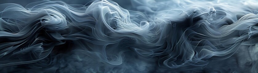 Obraz premium Abstract smoke texture swirling in shades of gray and black, creating a mysterious and ethereal effect, Surreal, Monochromatic, Digital painting