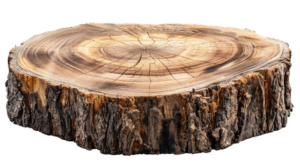 cut tree trunk isolated