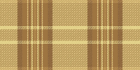 Checked seamless fabric texture, geometry check pattern plaid. Improvement textile vector tartan background in orange and yellow colors.