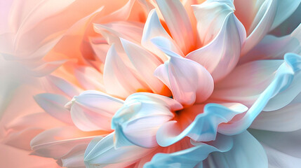 Fototapeta premium Delicate pink and blue flower in soft focus