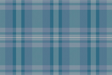 Delicate textile seamless check, birthday card background vector pattern. Back fabric plaid tartan texture in pastel and cyan colors.