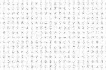 Gray digital data matrix of binary code numbers isolated on a white transparent background. Technology, coding, or big data concept. Vector illustration