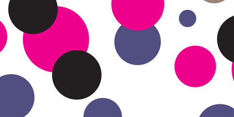 Dark Pink vector red pattern of geometric circles, shapes. Colorful mosaic banner. Geometric background with colored disks.