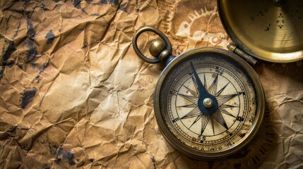 view of the Compass on the old paper background