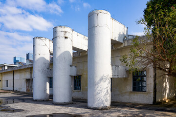 Industrial workshop buildings in the old industrial park