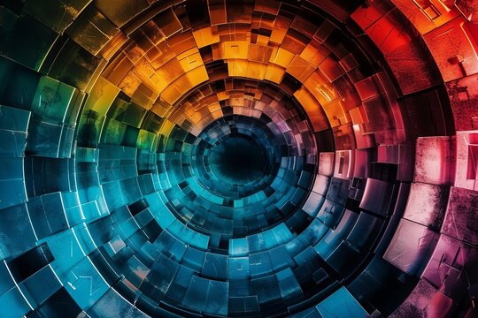 Podcast on evolving metagame theories, top view, game theory evolution, Scifi tone, Splitcomplementary color scheme