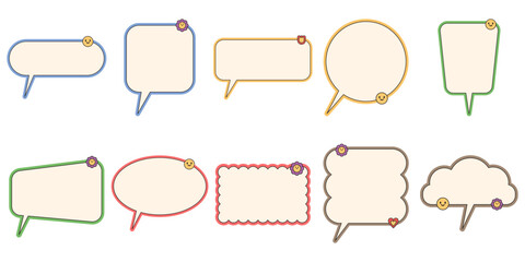 Obraz premium Cute Speech Bubble Set