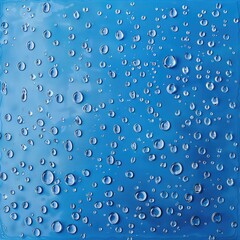 Atmospheric background with water droplets. Monochrome. The texture of water on a blue background.