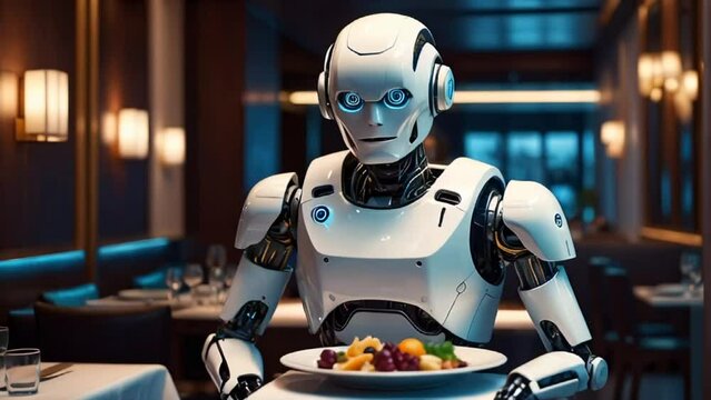 robot waiter in a restaurant
