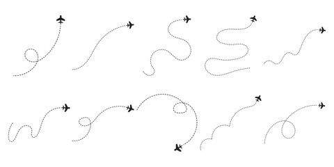 Airplane Dotted Line Set