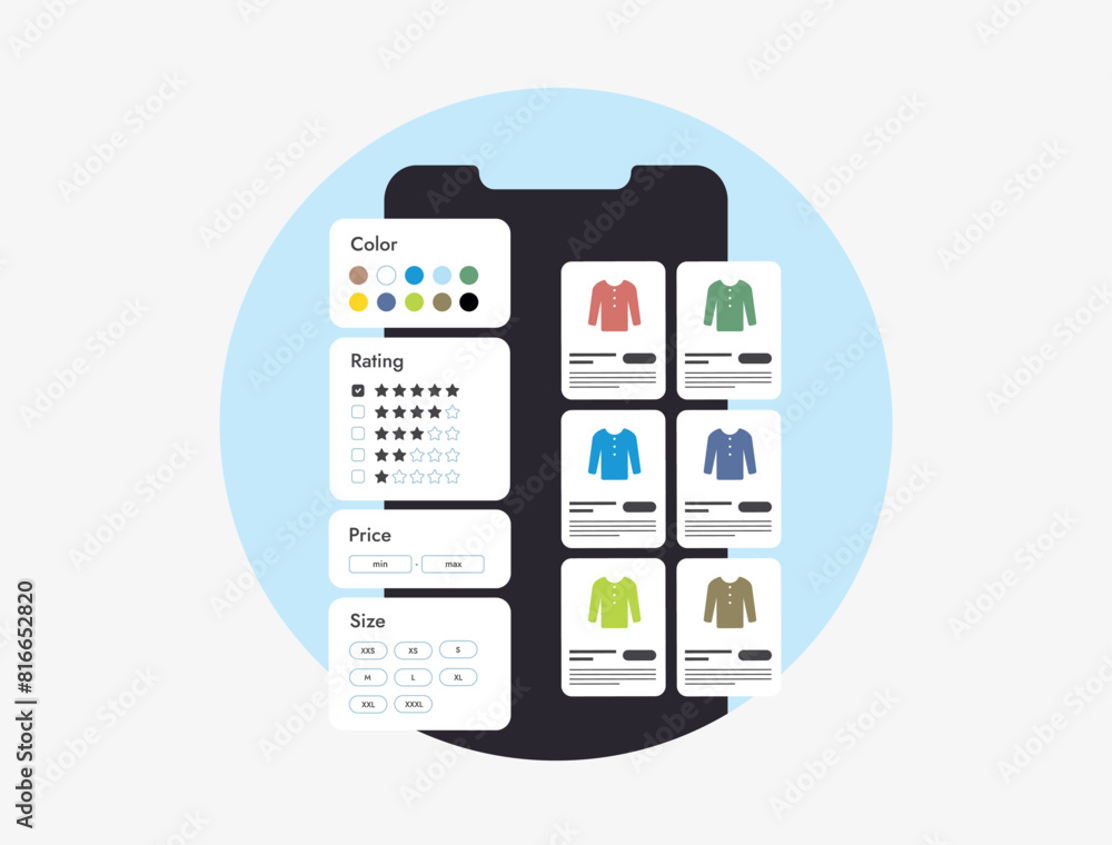 Poster ecommerce product filters - help customers sort offerings by attributes, easing search and boosting 
