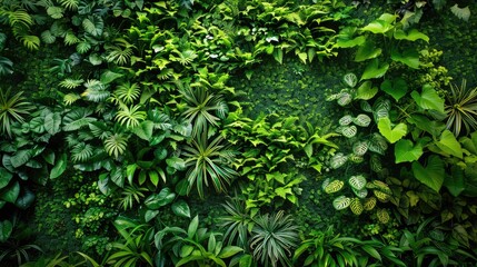 Obraz premium Green Plant Wall as a Nature Backdrop