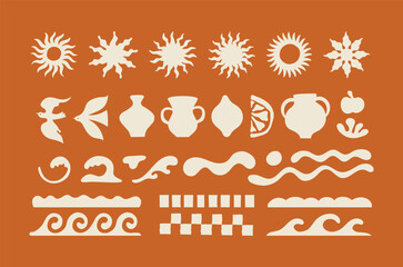 Vector logo and print design templates, summer palms, tropical hand drawn illustrations,  palm trees boho elements, vertical covers and banners © venimo