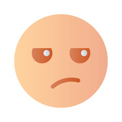 Pixel perfect icon of jealous emoji, isolated on white background