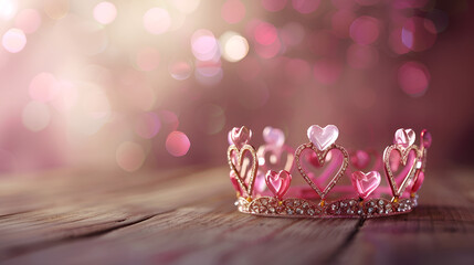 princess crown on a wooden table