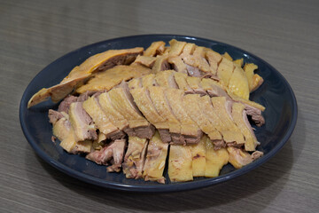 A delicious plate of boiled duck, salted duck