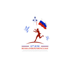 Vector illustration of Russia Independence Day 12 June social media feed template