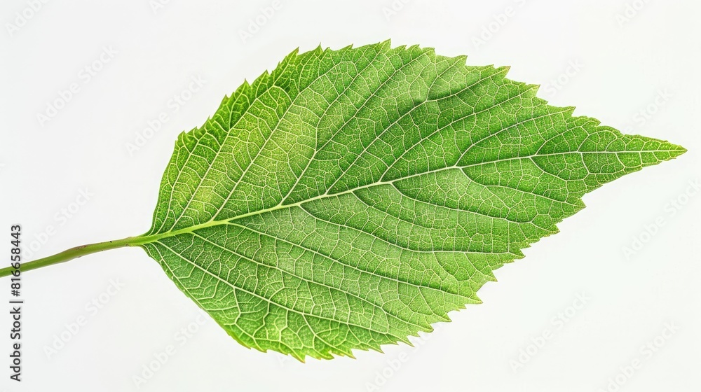 Canvas Prints isolated white background showing a close up of a green leaf - Canvas Prints