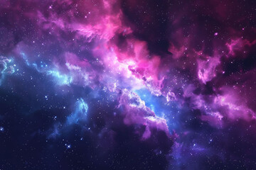 Colorful cosmic nebula shrouded in space dust, celestial wonders cosmic starry sky concept illustration
