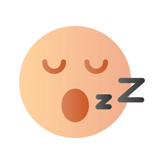 Sleepy, sleeping, tiredness emoji vector design