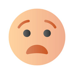 Worried emoji vector design, premium icon isolated on white background