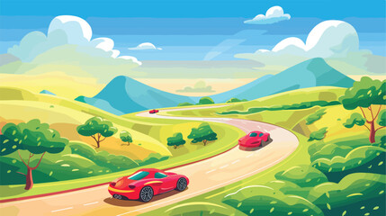 Race design over landscape background vector illustra