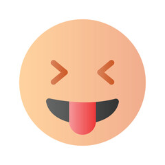 Face with tongue out, laugh emoji vector, joking emoji icon design