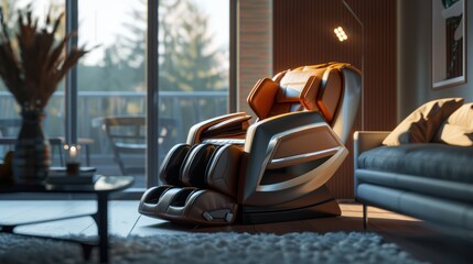 Colorful massage chairs have a modern design. Place in the vegetable room - Powered by Adobe