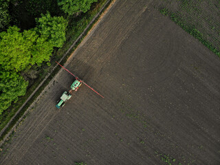 Tractor Spray Insecticide, Spraying Pesticides On Agriculture Fields