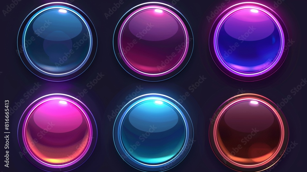 Poster an abstract template banner with a simple volume color circle design