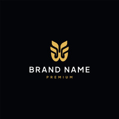Luxury letter W wheat logo design