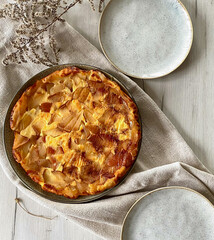 Apple pie on a light background