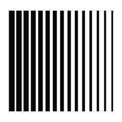 Horizontal line pattern. From thin line to thick. Parallel stripe. Black streak on white background. Abstract retro striped halftone background. Vector illustration.
