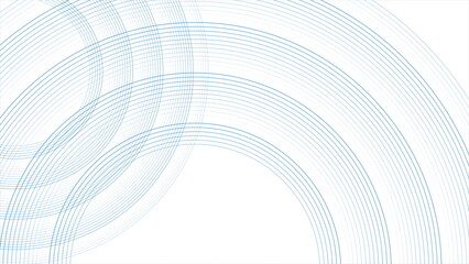 Blue circular lines abstract geometric tech background