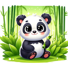 Obraz premium 子供向け絵本にでてくるようなパンダ