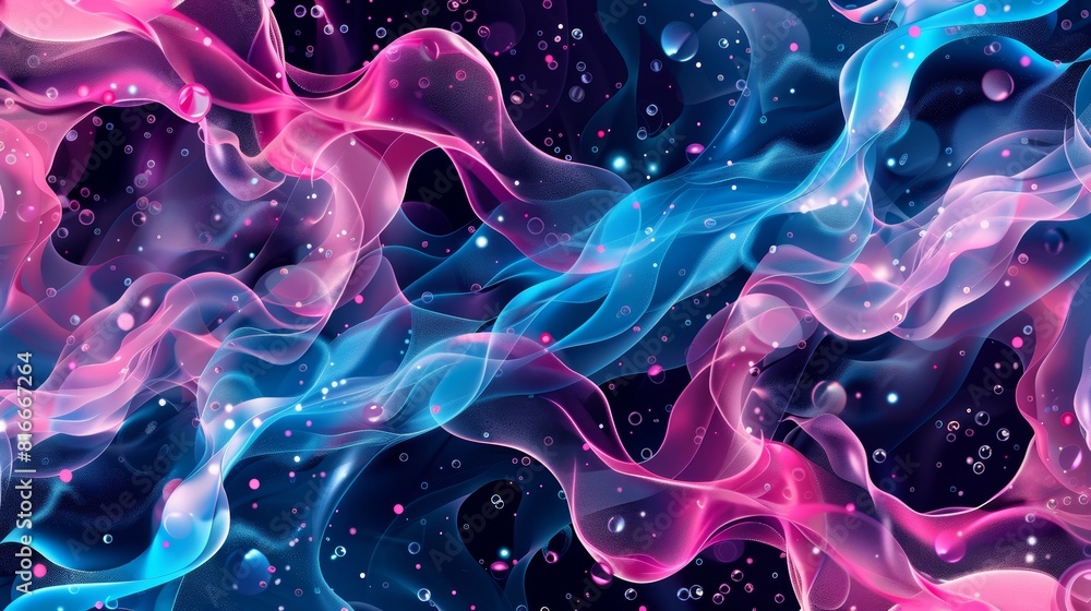 Poster modern banner template with waves in transparent color