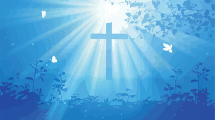 Religious design over blue background vector illustra