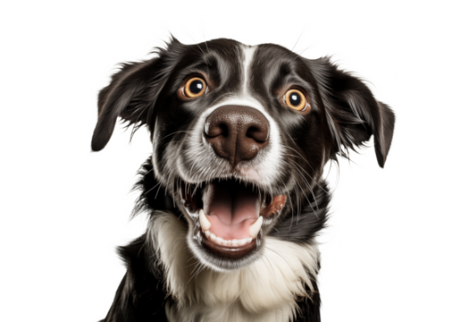 happy collie dog closeup on transparent background