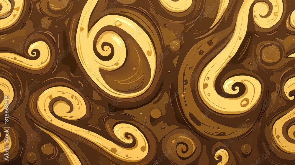 Poster repeating abstract background with curves in a vintage pattern