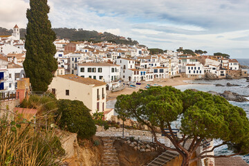 Naklejka premium Picturesque village of Calella de Palafrugell. Girona, Catalonia, Spain