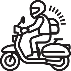 Delivery and Courier Motorbike Logo. Icon and Symbol Vector Template.