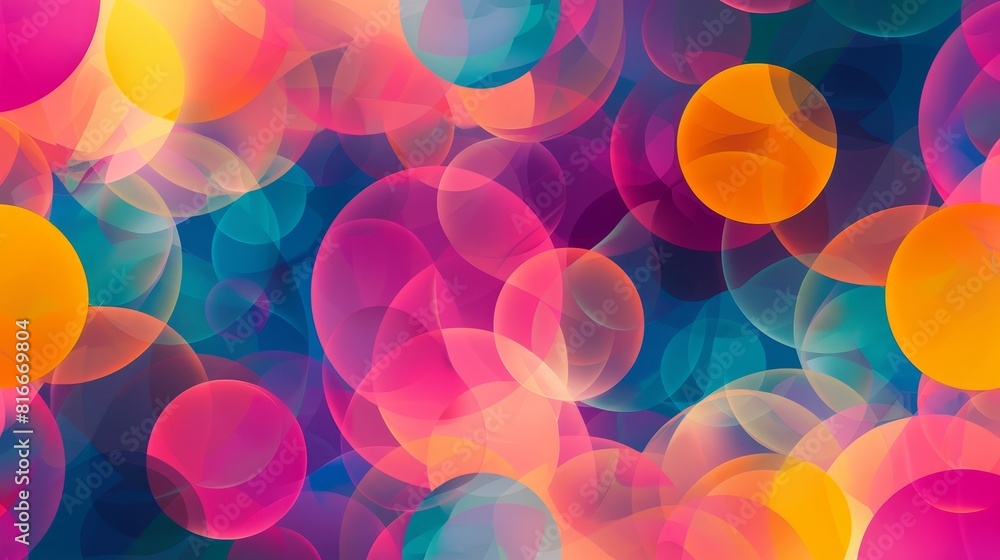 Poster circles in color transparent background. seamless pattern.