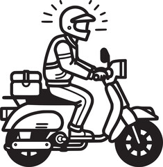 Delivery and Courier Motorbike Logo. Icon and Symbol Vector Template.