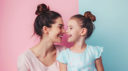 Mother and beautiful young daughter together celebrating Mother’s Day